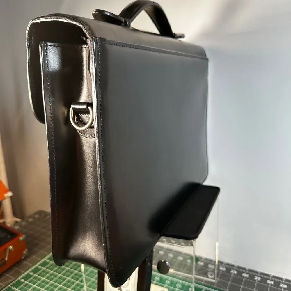 JACK GEORGES®   |  ELEMENTS™ BRIEFCASE  |  BLACK  |  Hand-Made  |  GOOD-COND  |